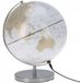 Overige Merken Koopman International Wereldbol Globe 31 cm op zilveren ijzeren voet - warm wit LED licht