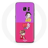 Maniacase Hoesje voor Samsung Galaxy S6 BTS BT21 Cooky Et Tata Bangtan V Et Jungkook Fanart