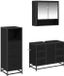 vidaXL Meuble de salle de bain 3 pièces Chêne noir 80 x 33 x 60 cm
