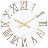 Atmosphera Wandklok Roma Marble - Vintage Metal - Dia 56 cm - Wit/Goud