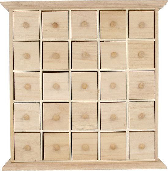 Artemio 14001073 kast met 25 laden, hout, om te decoreren, beige, eenheidsmaat