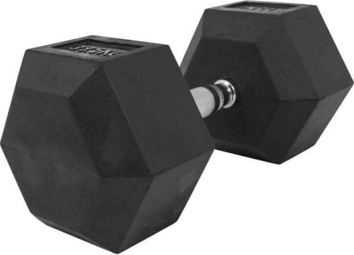 Gorilla Sports Hexagon Dumbbell - 37.5 kg - Zwart