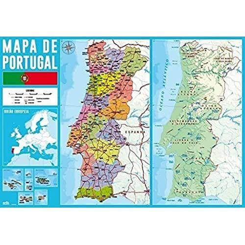Erik® Bureauonderlegger Landkaart Portugal - Bureaubeschermer
