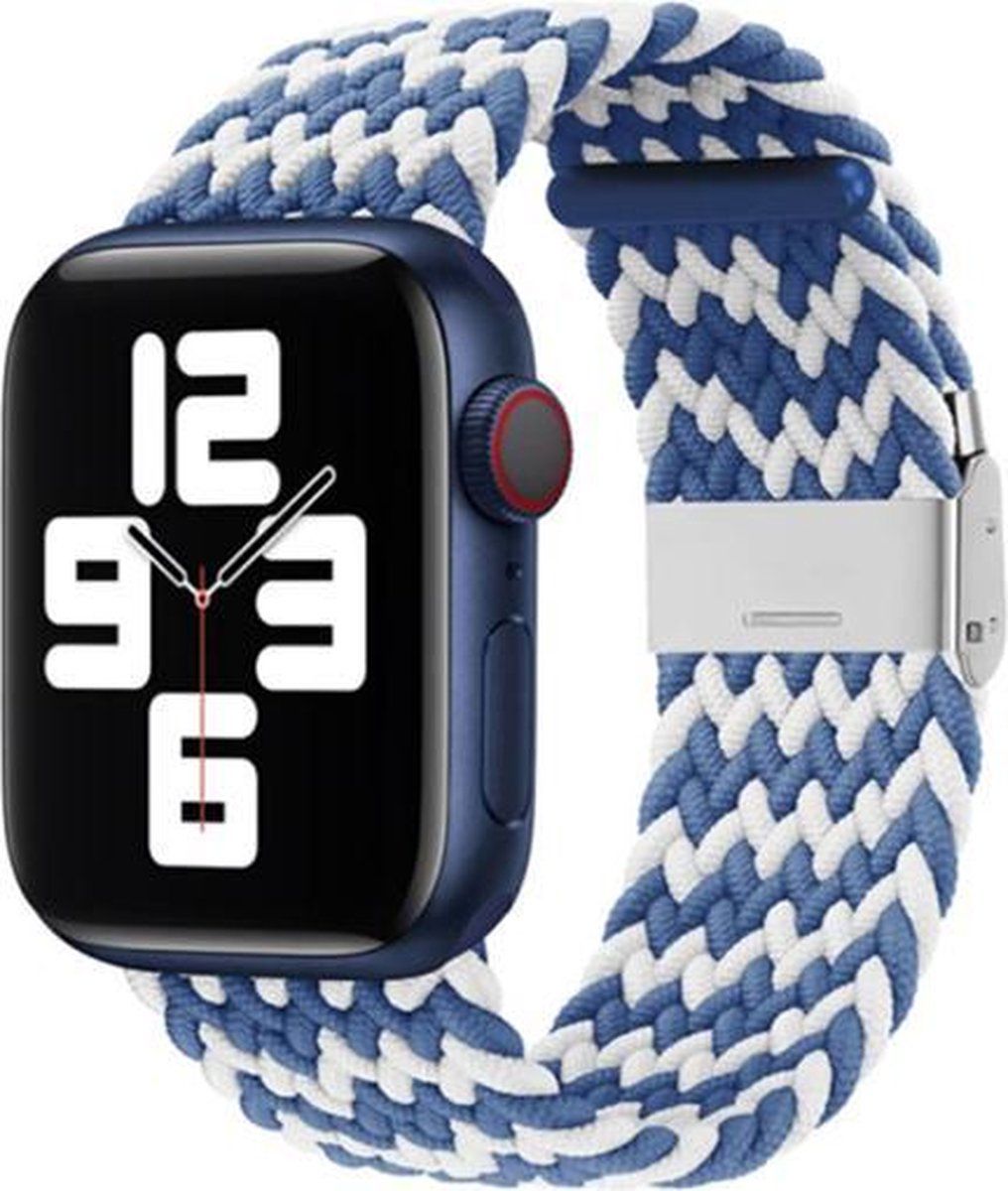 Qubix Apple Watch Band - Braided - Blue/White - 38/40/41mm