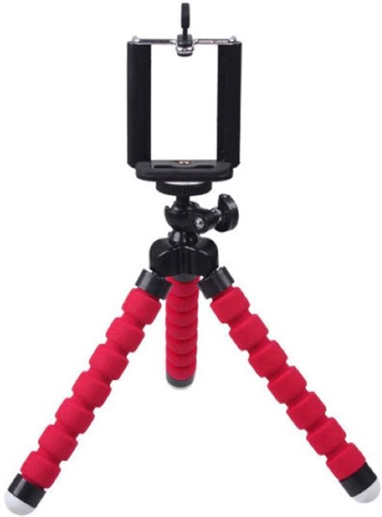 - Octopus tripod voor alle telefoons - Telefoon houder - Statief voor algemeen gebruik - Rood