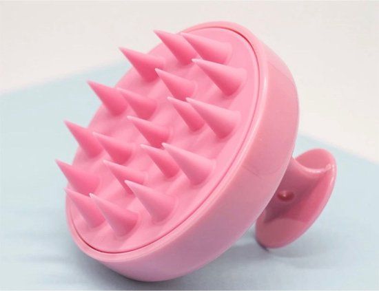 Shampoo massageborstel - siliconen massageborstel voor de haren - haar massage borstel - Hoofdhuid borstel - Haargroei & anti roos - roze