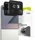Ringke Camera Lens Frame Glass - Camera Protector Geschikt voor Samsung Galaxy Z Flip 7 - Case Friendly Tempered Glass - Zwart 2-Pack