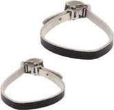 Merkloos / Sans marque Gransier Bike Parts toeclipsriem leer zwart (2)