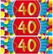 Bellatio Decorations 40 jaar leeftijd sticker - 10x - 19 x 6 cm - verjaardag - jubileum - versiering