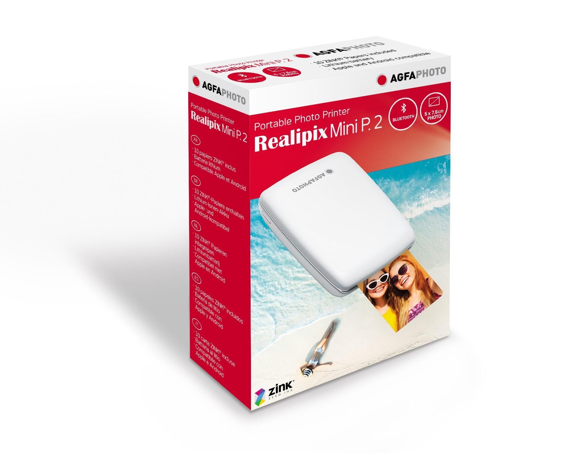 AgfaPhoto Realipix Mini P. 2 fotoprinter - ZINK - 2" x 3" - Wit