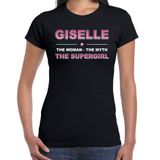 Bellatio Decorations Giselle Voornaam cadeau - The Woman, The myth the legend - zwart - voor dames - verjaardag - moederdag - pensioen - geslaagd - bedankt - supergirl XXL
