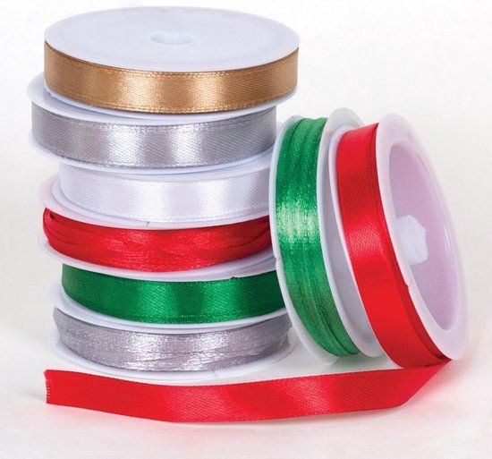 Baker Ross Kerstmis Satijnen Lint Voordeelverpakking (Set van 10)