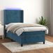 Maison Exclusive - Boxspringbed met matras en LED-verlichting, donkerblauw, 90x190 cm, fluweel