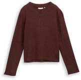Tom Tailor - Pull en maille court à col montant - Taille S - marron méli-mélo noisette foncé