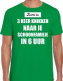 Bellatio Decorations Shoppartners Bv Groen fout Kerstshirt / t-shirt - Kerst is 3 keer knikken naar schoonfamilie - heren - Kerstkleding / Christmas outfit XL