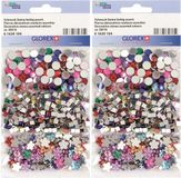 Glorex Hobby Glorex Plak - strass steentjes - 1000x - gekleurd - rond, vierkant en bloem - plaksteentjes