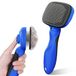 Zivacate Hondenborstel Kattenborstel – Katten- en Hondenverzorgingsborstel | met Zelfreiniging, Ergonomisch Handvat, Borstel voor Klitten en Haaruitval – Blauw-Zwart