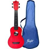 Flight TUS-35RD sopraan ukelele, 4-snarig, rood