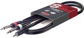Stagg SYC3/MPS2P E 3.5 mm TRS jack - 2x 6.3 mm TS kabel 3m
