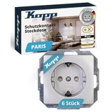 Kopp Paris 920720013 Economy Pack 6x 1-voudig, 250V (16A), IP20, Zilver