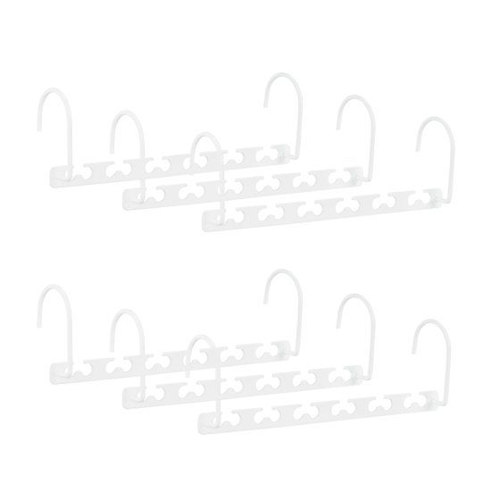 Relaxdays ruimtebesparende hanger - 6 stuks - kledingkast organizer - mutli-kleerhanger