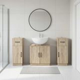 Maison Exclusive Ensemble de meubles de salle de bain exclusif - Système de 3 pièces HOORN en chêne Sonoma