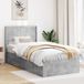 vidaXL Bedframe met opbergruimte en hoofdbord Betongrijs 90 x 190 cm