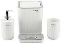 Decopatent Luxe 4 Delige Badkamer Accessoires Set - Wit