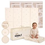 Roosly Speelmat Baby - Speelkleed Baby - Dubbelzijdig en opvouwbare Foam XPE 180 x 200 cm - KING Beige