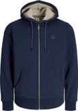 JACK&JONES JPRBLUMASON TEDDY SWEAT ZIP LN Heren Vesten XXL Katoen/Polyester Navy Blazer
