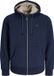 JACK&JONES JPRBLUMASON TEDDY SWEAT ZIP LN Heren Vesten XXL Katoen/Polyester Navy Blazer