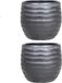 Floran lot de 2 pots de fleurs en céramique noir mat H31 x D34 cm