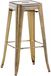 OutdoorMatch Tabouret de bar Penelope – Messing – Design industriel – Assise en métal – Repose-pieds – Élégant – Moderne