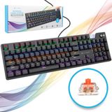 Silvergear Gaming Keyboard Mechanisch - Afneembare Cover - Letters Vervagen Niet - RBG LED Verlichting - Zwart
