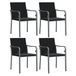 VidaXL Tuinstoelen 4 st met kussens 56x59x84 cm poly rattan zwart