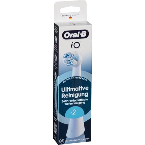 Oral-B iO Ultieme reiniging, originele opzetborstels voor elektrische Oral-B iO tandenborstels, 'borstelharen in borstels', wit, 2 stuks