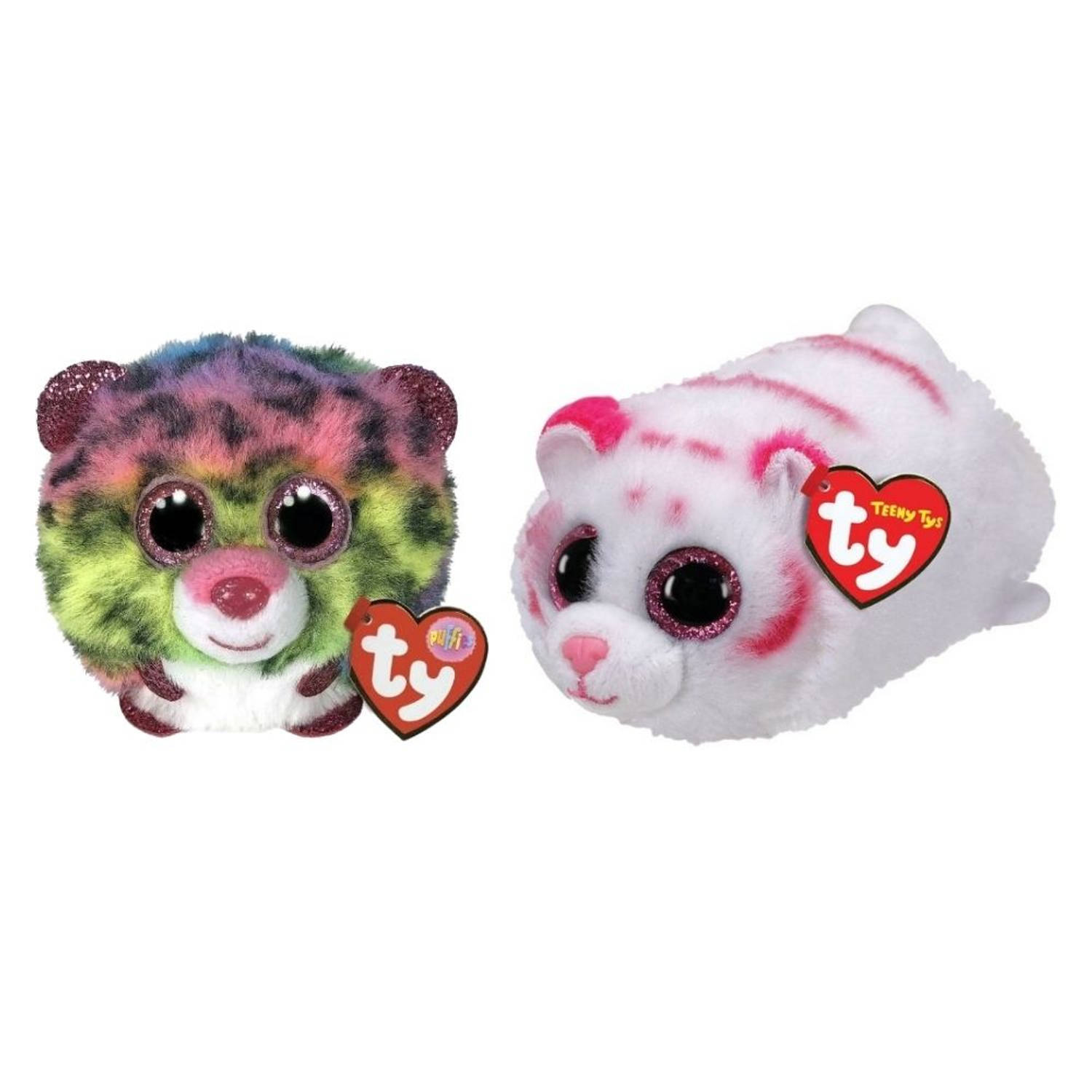 TY - Knuffel - Teeny Puffies - Dotty Leopard & Tabor Tiger