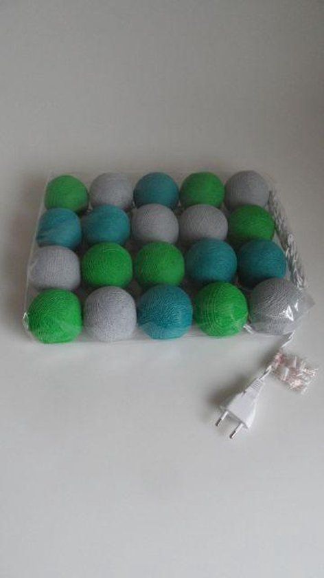Lichtslinger - 20 LED ballen - Groen/Blauw/Grijs - 320cm