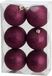 Cosy & Trendy Kerstballen - 6x st - donkerroze - glitters - D8 cm - kunststof - kerstversiering