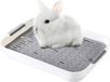 OEM BeiJingLiangPinJiaZuoKeJiWenHuaFaZhanYouXianGongSi Litterbox voor Konijnen en Kleine Dieren, Training Potje met Rooster voor Ferrets en Konijnen (Wit, L)