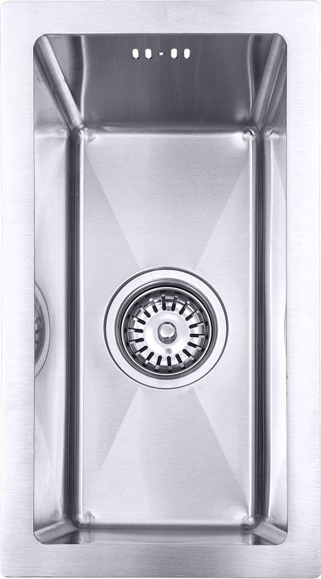 Lendo Online Spoelbak voor keuken 240x440x200mm RVS - Roestvrij staal - Wasbak met waterafvoersysteem - Gootsteen + bevestigingshaken
