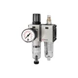 RIEGLER 142459-FUM 601-10 WE 2-delig "Futura-mini", PC-Beh, Standardmano, G 1/4, 0,5-10, HA, 1 stuk