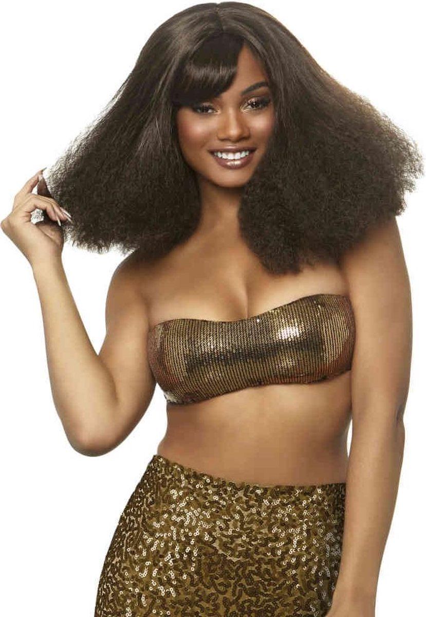 Leg Avenue Pruik Diva Disco Bruin - Bruin