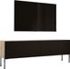 Wotan meuble TV en placage noyer / noir mat, avec pieds en chrome, 140 x 52 x 32 cm