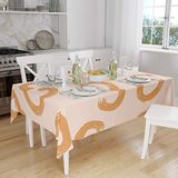 Bonamaison Tafelkleed, Anti-Mold, Sneldrogend, Waterdicht, 100% Polyester Tafellaken, Oranje, gebroken wit, 140 x 160 Cm - Ontworpen en Vervaardigd in Turkije