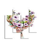 Homemania Wandafbeelding, motief hert, 4 stuks, dieren, woonkamer, slaapkamer, meerkleurig, 76 x 0,3 x 50 cm, HM204PMDF156, MDF