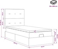 vidaXL Lit plateforme avec matelas et LED Noir 90 x 200 cm Velours
