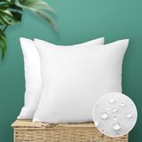 Merkloos / Sans marque Waterdichte binnenkussens voor buiten - set van 2 - wit - 45 x 45 cm