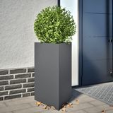 vidaXL Plantenbakken - 2 stuks - Driehoek - 50x43x75 cm - Staal - Antracietkleurig