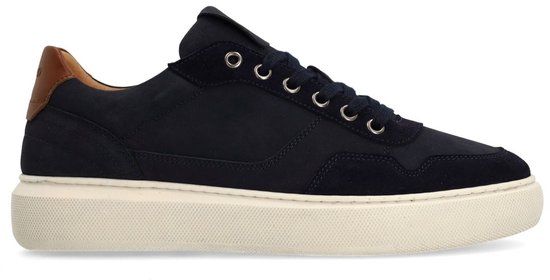 Manfield - Heren - Donkerblauwe nubuck sneakers - Maat 42
